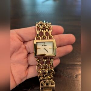 Fossil Gold Rectangle Face Watch